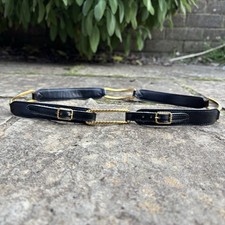 RARE Vintage Gucci Black Leather and Gold Belt Made In Italy Size 72 CM
