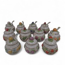 Franklin Mint Le Cordon Bleu Jelly Jam Preserve Pots Jars & Spoons x11 Preloved