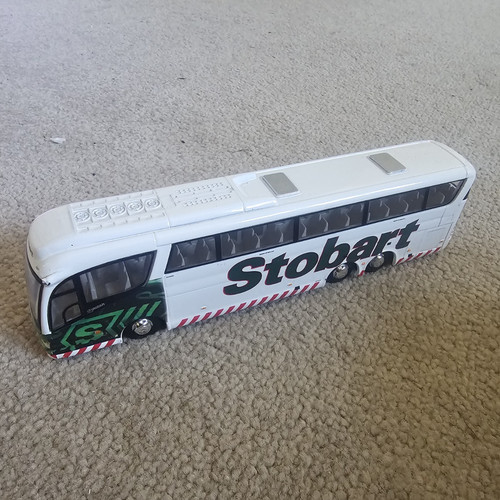 Eddie stobart white coach bus - eddie,