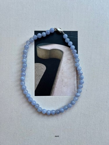 Natural blue agate - blue,