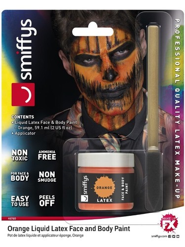 Orange liquid latex paint face - liquid,