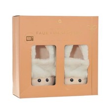 Microwaveable Novelty Slippers Sheep Heatable 3D Animal Faux Fur Lavender Scent
