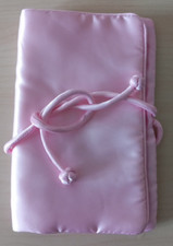 Pink Satin Fabric JEWELLERY WRAP pouch Purse Travel Organiser 