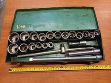 3/4" Drive Socket Set 12 A/F Sockets 6 Metric Sockets Good Cond See All Photos