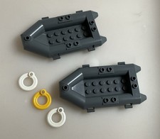 Lego Dinghy Grey Boat X 2 Raft Lifeboat Plus 3 X Life Bouys