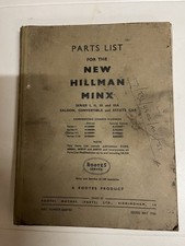 Vintage book ‘ New Hillman Minx Part List 1960 ‘