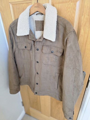 Mens next suede style jacket - suede,