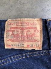 Vintage 1997 LVC Levis 551ZXX sz 28 (28"x29") Dark Blue Made in USA 551-0007 555