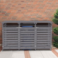 Pressure Treated Garden Dustbin Storage Cabinet Double/Triple Wheelie Bin Store