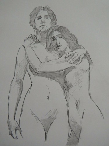 Pencil female nude - , drawing
