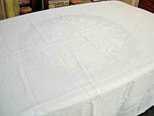 Vintage Damask Irish Linen Tablecloth: 176cm x 170cm (69'' x 67'')
