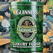 GUINNESS LUXURY FUDGE TIN Empty Green Collectable Advertising Metal Container