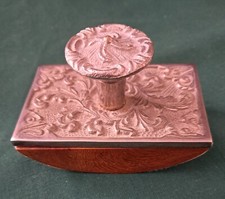 Nice Vintage Decorative White Metal  Rocker Blotter