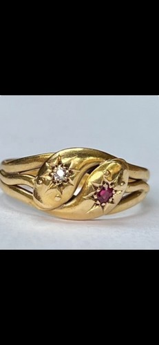 Antique victorian 18k snake - antique,