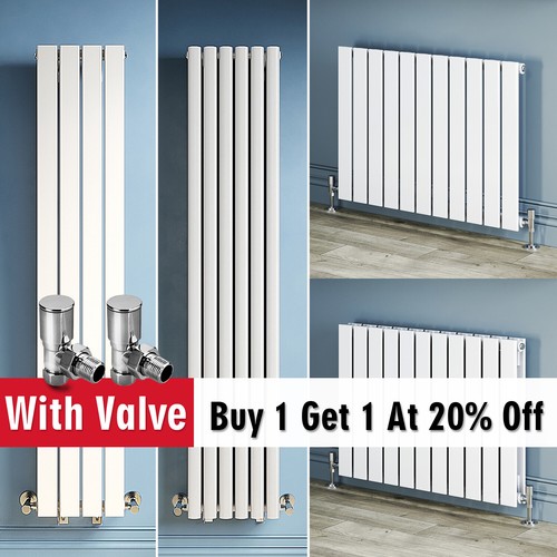 White radiator flat panel oval - flat,