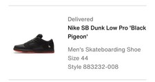 Nike SB Dunk Low Black Pigeon