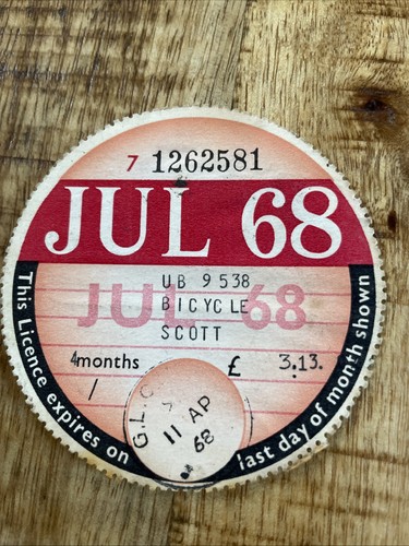 Old vintage motorcycle tax - old,