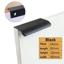 Black Kitchen Cabinet Door Handles Cupboard Drawer Concealed Finger Edge Pull