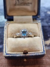 Aquamarine And Diamond Ring