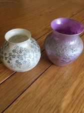 2 x small vases with silver