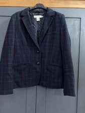 H&M Tweed Navy Check Jacket