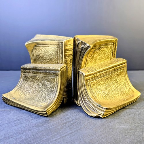 Book bookends brass - brass, finish