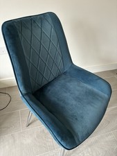 4 Pesaro Blue Velvet Dining