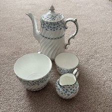 Aynsley - Forget-me-Not - Coffee Pot, Sugar Bowl, Creamer & Cup Set