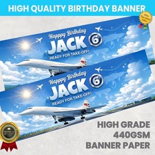 Concorde Plane Birthday Banner