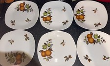 6 MIDWINTER ORANGES & LEMONS 22CM DINNER PLATES - GREAT RETRO DESIGN ALL LOVELY