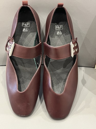 Ladies burgundy mary jane flat - ladies,