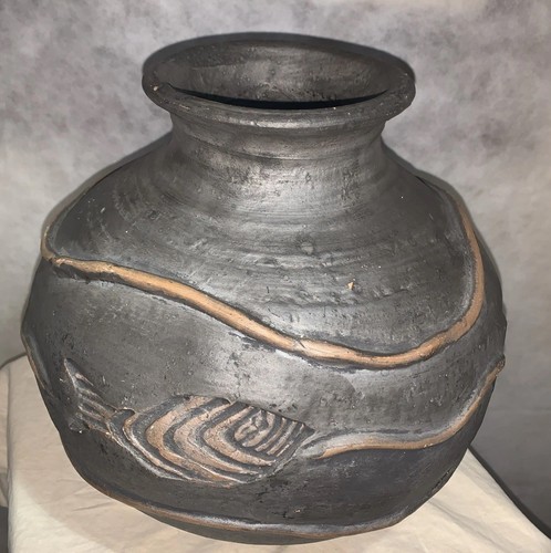Art pottery vase raku - art,