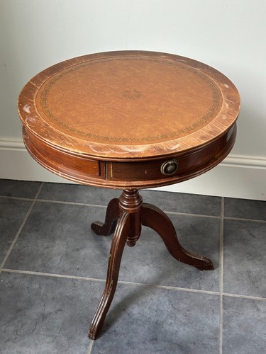Vintage drum table with - vintage,