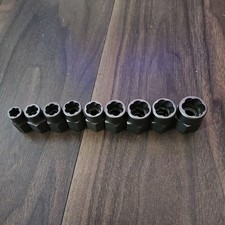 9Pcs 3/4Inch Drive Damaged Nut Bolt Remover Easy Out Extractor Set 