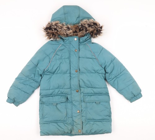 Fatface girls blue long puffer - fatface,