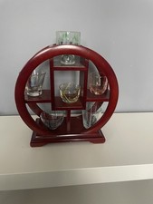 Stunning Cold Sake Guinomi Set (6x Individual Glasses) On A Decorative Stand 