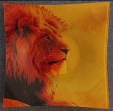 Glass Plate Bowl Lion 29x29cm 