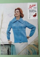 Robin Vintage Knitting Pattern For Lady's Chic & Chunky Cardigan