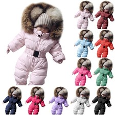 New Infant Baby Winter Suit Boy Girl Jacket Hooded Jumpsuit Warm-Thick-Baby-Coat