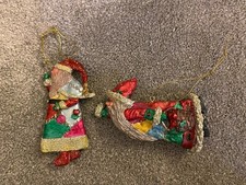GC FATHER CHRISTMAS TREE DECORATIONS X 2