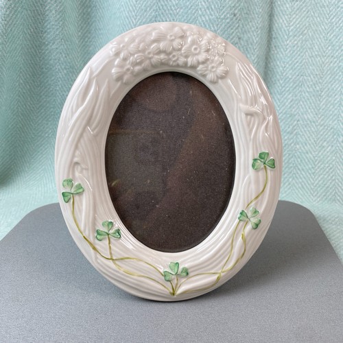 Vtg belleek oval picture - belleek,