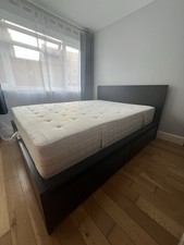 IKEA Malm King Size Black Wooden Bed (with drawers) and IKEA Hidrasund Mattress 