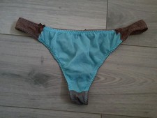 BNWOT Little Miss Mandalay Blue & Brown Colour Block Thong Size Extra Large