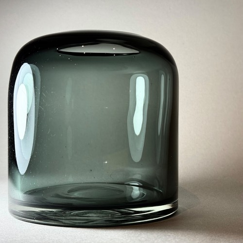 Vintage mcm smoke grey glass - /,