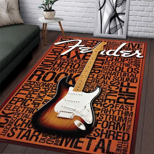 Fender guitar rug retro - guitar, rug,
