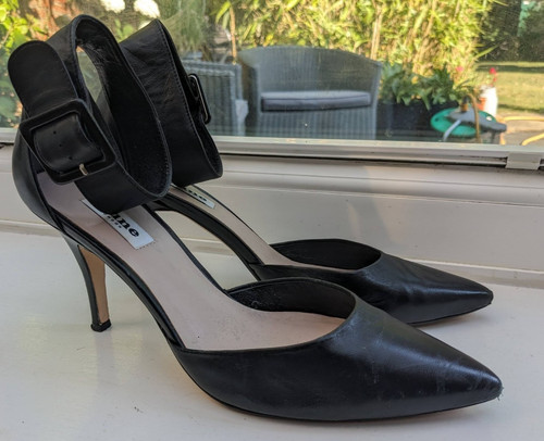 Ladies dune black leather high - dune,