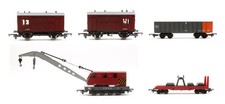 LIMA 'OO' GAUGE LOT OF 4 LMS RED HORSE BOX/102T TTA/BREAKDOWN CRANE WAGONS