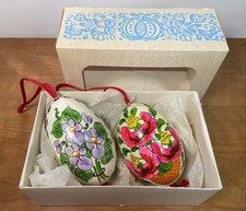 Pair Vintage Hand Painted Real