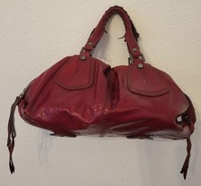 Francesco Biasia Vintage Red Patent Leather Handbag 37 cm x 23 cm x 14 cm