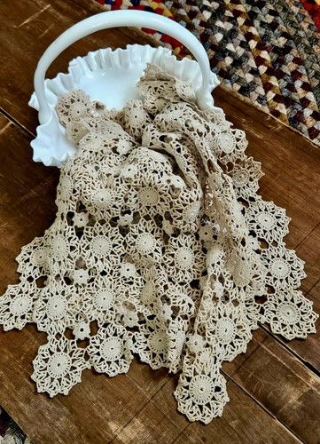 Vintage crochet lace table - lace,